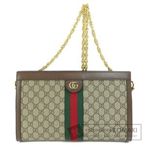 Gucci Offdia GG Sherry Line Shoulder Bag Leather